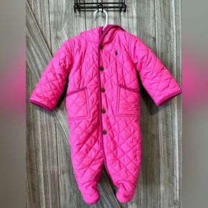 Polo Ralph Lauren Quilted Barn Bunting in Madison Pink. Size 6 months . NWOT.